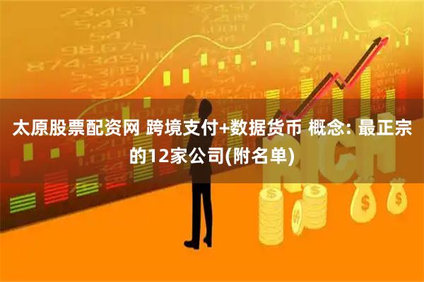太原股票配资网 跨境支付+数据货币 概念: 最正宗的12家公司(附名单)